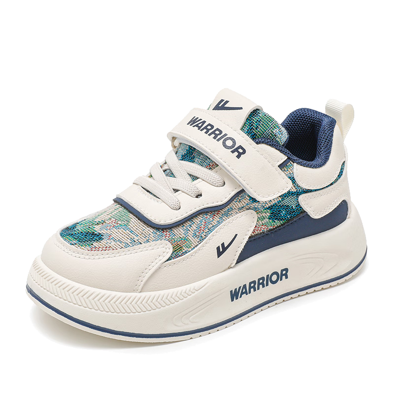 Warrior Boys Soft Sole Casual Sneakers Spring Autumn Children's Sports Shoes WZ-1746 Beige/Blue Size 33