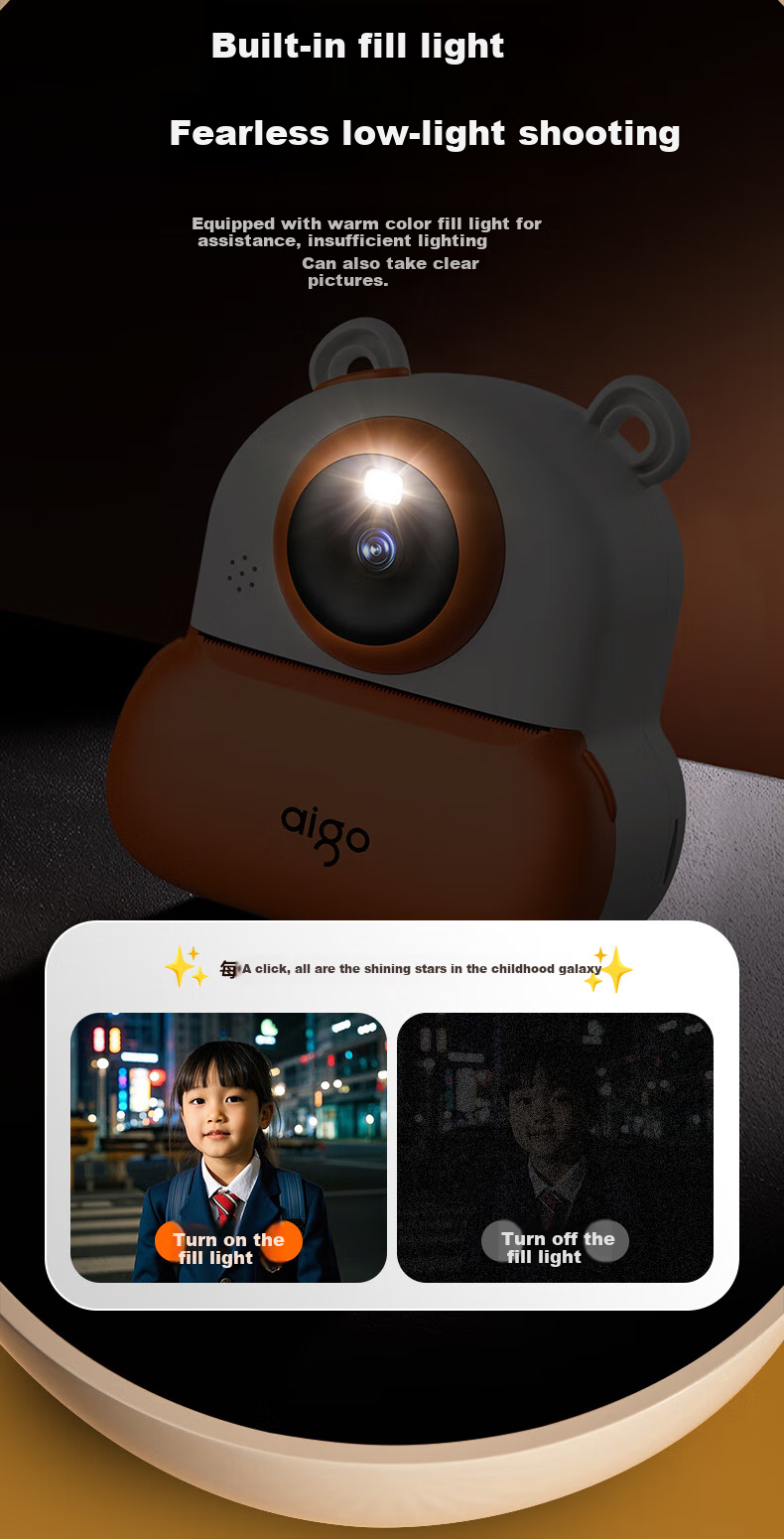 Aigo I8 Children's Instant Camera, CCD, Can Take Photos And Print Pictures, Doodle, Educational Video Recording, Toy for Boys And Girls, Birthday Gift 15