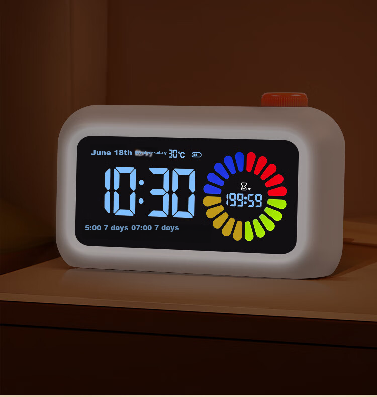 Compas Student Color Screen Visual Timer Alarm Clock, Children's Time Management Tool, Countdown Self-Discipline Reminder, Exam And Postgraduate Entrance Exam Timer, 4-Color Zoned Stationery, White Birthday Children's Day Gift 9
