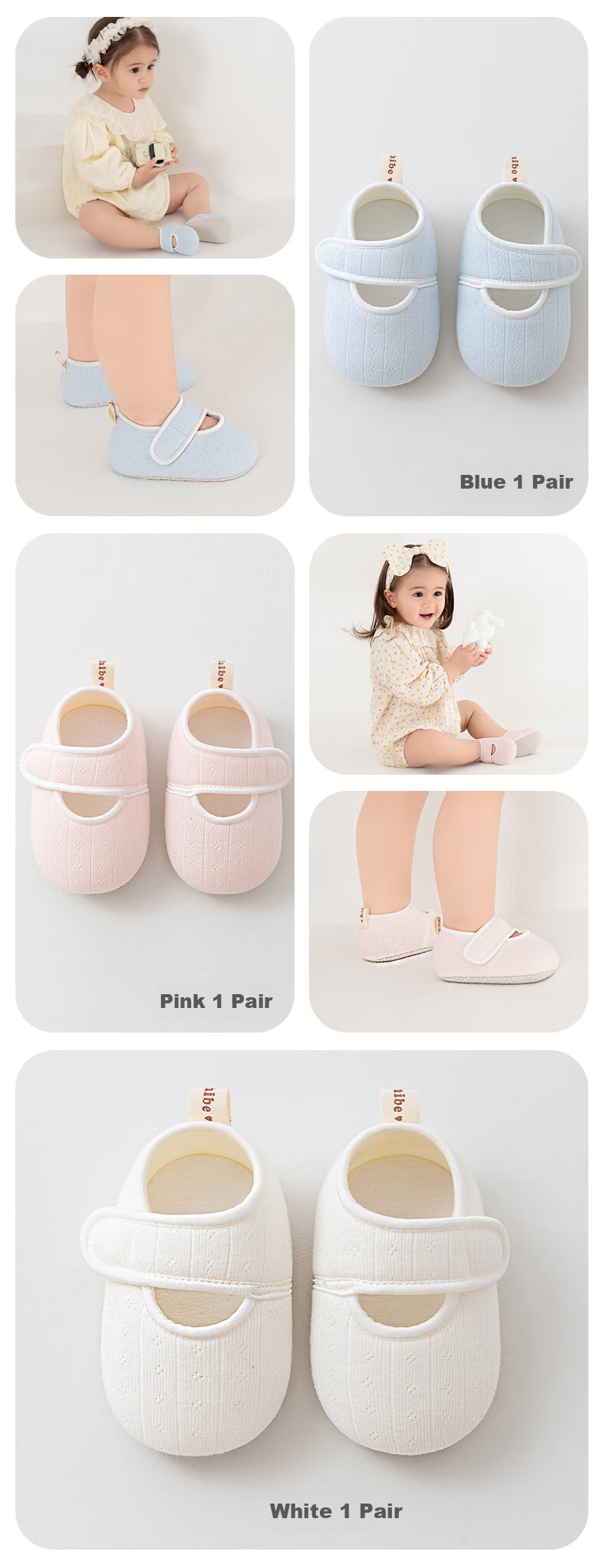 Babyprints Baby Walking Socks, Spring Season Soft-Soled Floor Socks for Babies, Indoor Early Education Sock Covers, Breathable Foot Sleeves, White, Size 11 4