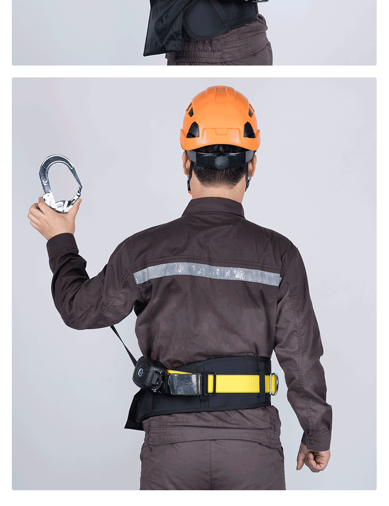 Kanler Quick-Adjust Single Waist Safety Belt Fall Protection Harness Set with Quick-Adjust Belt + 1.8m O-Shaped Hook 3