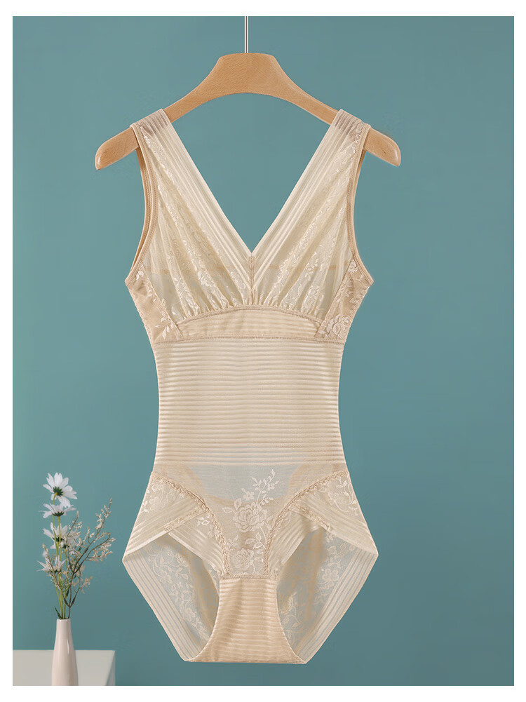 Tingmei Back-Opening One-Piece Shapewear for Women, Tummy Control, Hip Lift, Slimming, Ultra-Thin Lace Breathable Body Shaper, Summer XL 7