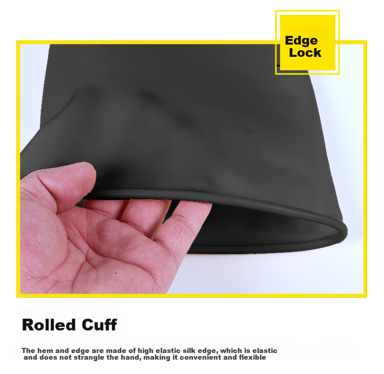 Maozheng Industrial Latex Gloves, Protective Rubber, Acid And Alkali Resistant, Waterproof, Non-Slip, Wear-Resistant, Extended Length, Thickened Protection, 30cm Yellow 3