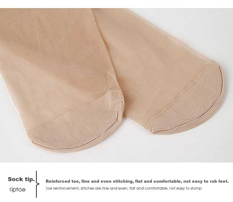 LangSha Women's Plus Size Pantyhose, Double Thigh-High Stockings, Ultra-Thin Black Silk Sexy Tights, Summer Long Tube Flesh-Colored Leggings Socks 17
