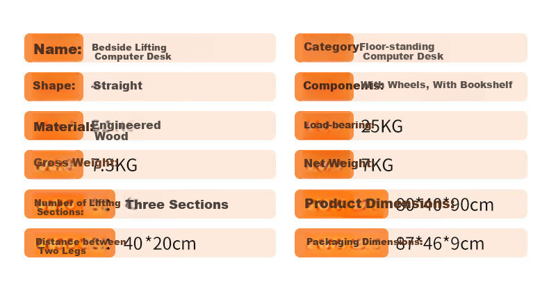 Qishengmingyuan LC-169 Double-Layer Bedside Computer Desk, Adjustable Height Laptop Office Mobile Sofa Table for Dining, 40*80 Small Table 11