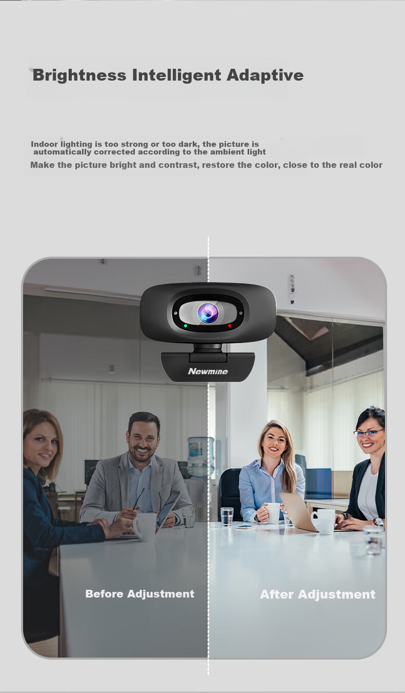 Newmine USB External Computer Webcam with Dual Microphones, 2K HD, for Desktop And Laptop Video Calls, Office Meetings, Interviews, Exams, And Live Streaming 8