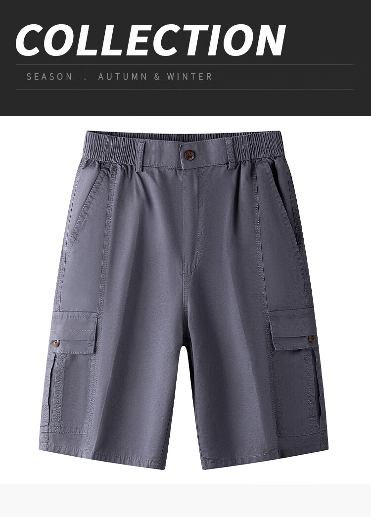 ROMON 100% Pure Cotton Shorts for Men, Summer Casual Five-Point Pants, Breathable Business Shorts for Young And Middle-Aged, Running Sports Beach Shorts, Thi 1