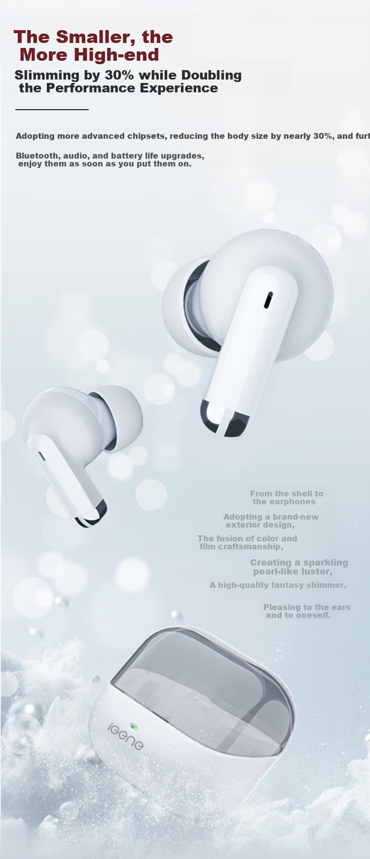 IGene [0 Pressure Low-Frequency Speaker] Bluetooth In-Ear True Wireless High-Quality Headset with Noise Cancellation for Calls, HD Music, Sports And Gaming, Compatible with Apple And Huawei 3