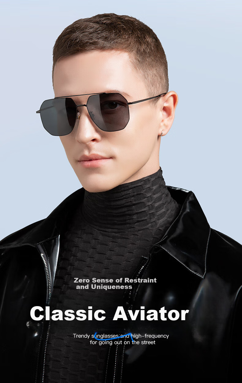 CAPONI Polarized Driving Sunglasses for Men, Aviator Style Fashionable UV Protection Sunglasses High Definition Driving Glasses for Fishing And Camping 2