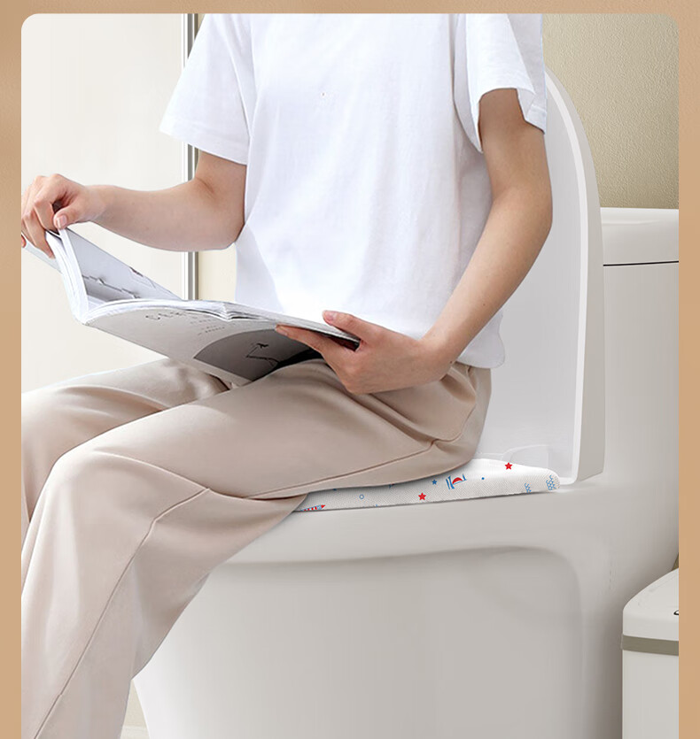 Baicaoyuan Disposable Toilet Seat Covers Extra Large Thickened Double-Layer Toilet Ring Independent Packaging Sailboat Print 20 Pieces 2