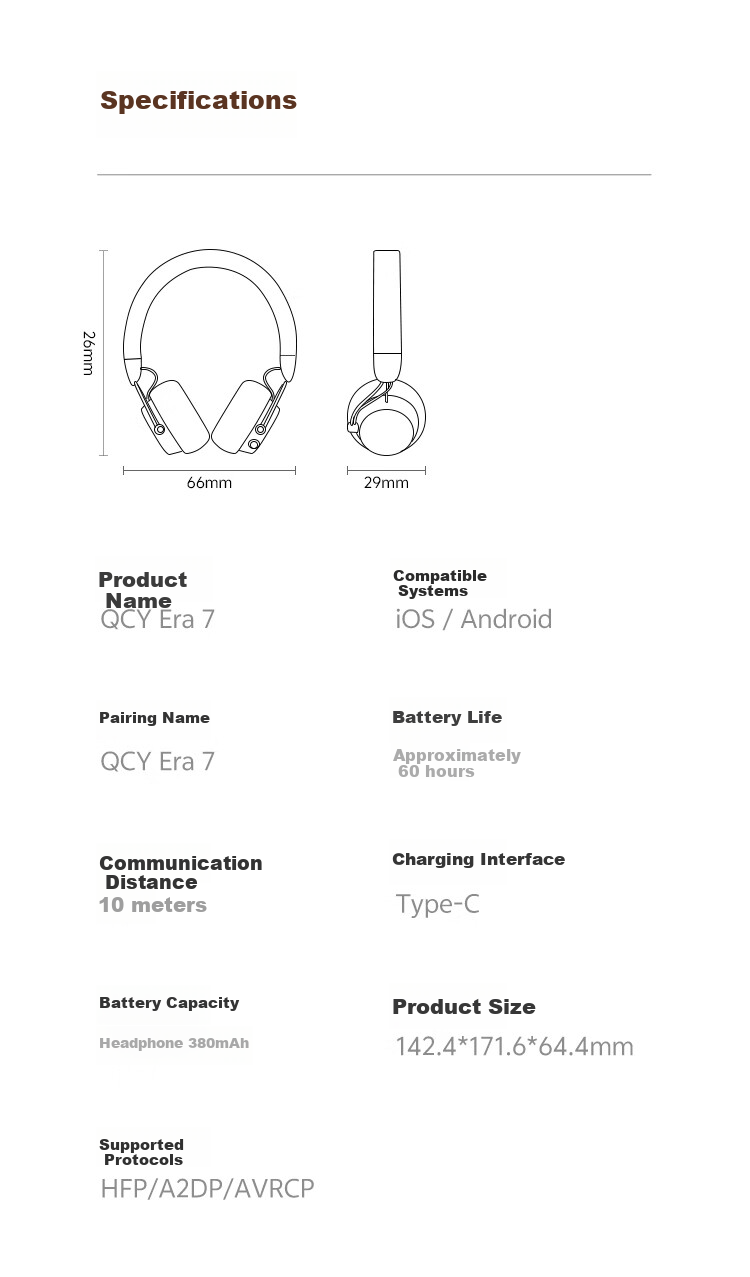 QCY Era 7 Retro Wireless Bluetooth Headphones, Celebrity-Style Fashion Digital Headwear, Milkshake White 10