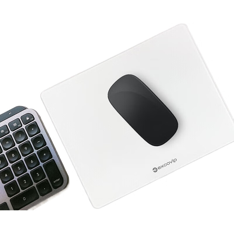 Коврик для мыши EXCO Glass Mouse Pad, игровой, твердый, для офиса и ноутбука, 250*200 мм, белый