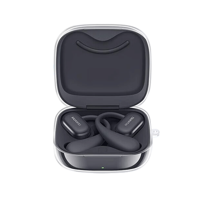 Masentek Earphone Protective Case for Huawei FreeArc Bluetooth Charging Case Soft TPU Storage Accessory Anti-Drop Clip 2 Transparent