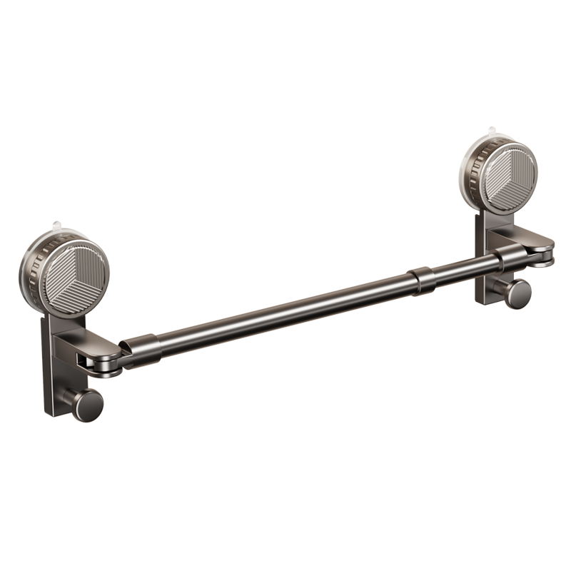 Taoshi Suction Cup Retractable Towel Rack Carbon Steel No-Drill Bathroom Towel Bar 41XPMJG40