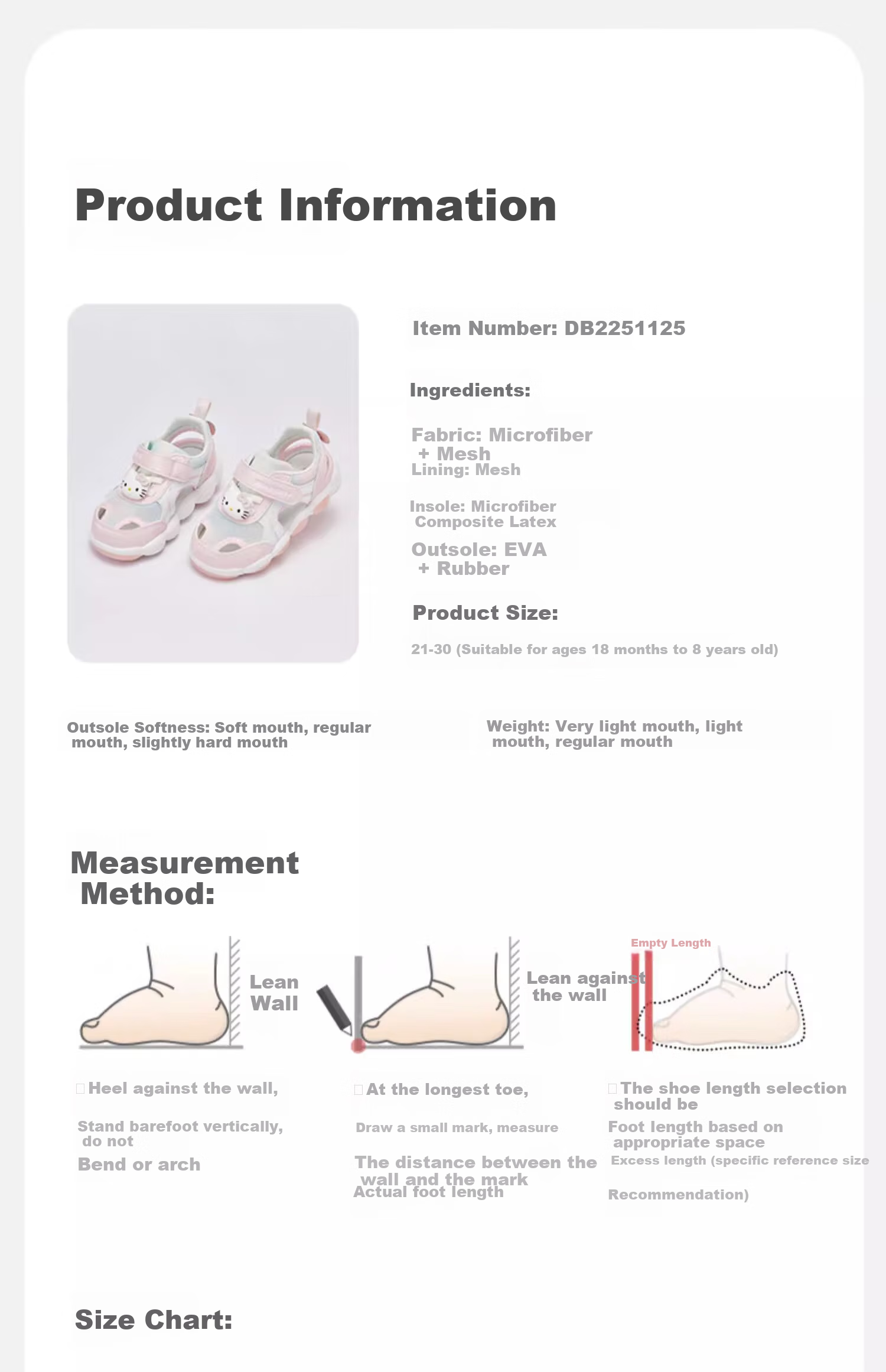 DAVE & BELLA Hello Kitty Collaboration Children's Light-Up Sandals Summer Girls' Walking Shoes with Glowing Lights 14