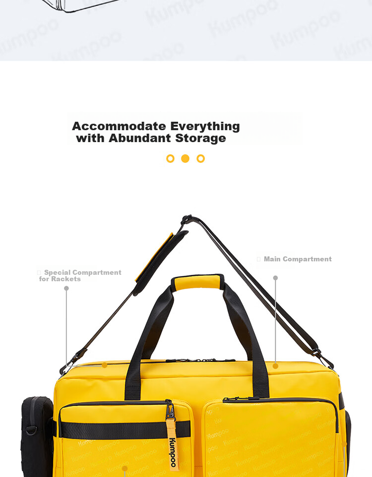 KUMPOO KB-369 Black Waterproof Large Capacity Single Shoulder Badminton Bag - Wang Xiaoyu Edition 5