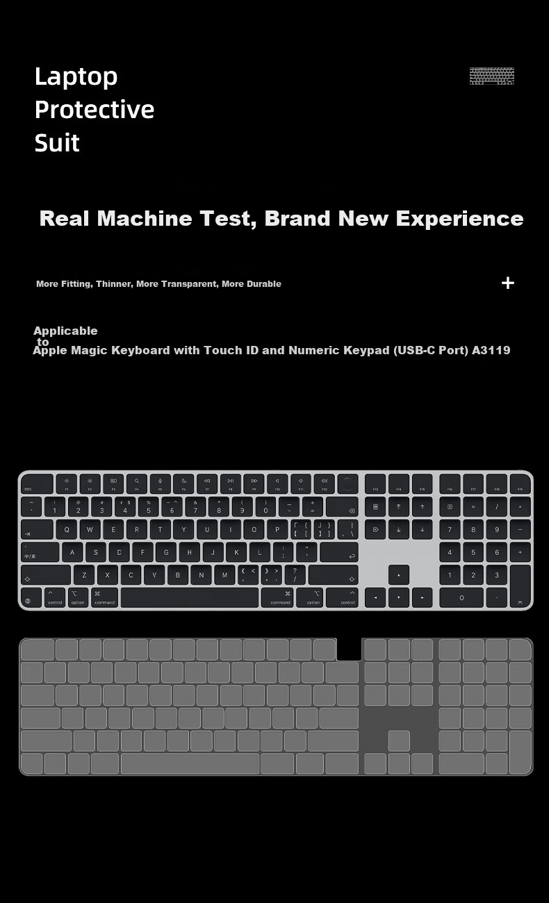 Jiasu Apple Magic Keyboard (With Touch Digital Number Pad) [A3119], Bluetooth Keyboard, Wireless Keyboard, Office Keyboard for MAC/iPad, Waterproof And Dustproof Cover 1