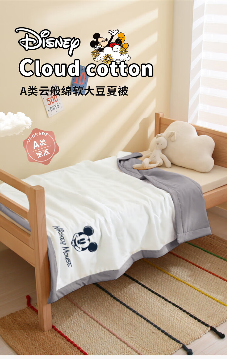 Wuyingongfang Mu Yin Liangpin Textile Subsidiary Baby Summer Cooling Quilt, Summer Air Conditioning Quilt, 120*150cm, Smiley Mickey 1