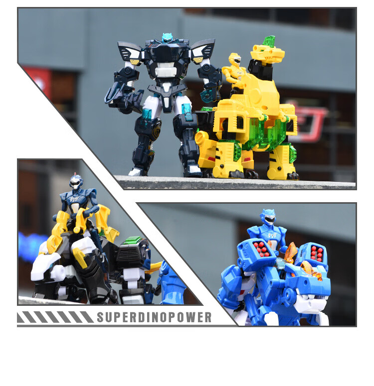 JUMPGO Mini Special Agent Super Dinosaur Power Transforming Dragon King Toy Boys Children's Gift 10