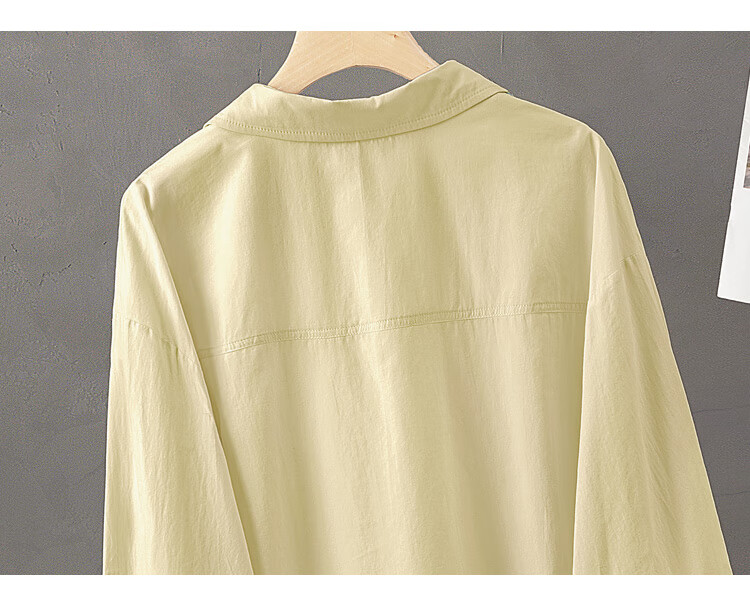 Cypress Casual Shirt 2026 Spring New Women's Fashion Simple Lapel Loose Mid-Length Shirt 5