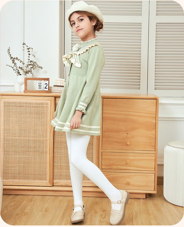 Bingxue Mian Children's Thermal Cotton Leggings Girls Spring Autumn Winter Thin Fleece Twist Knit Anti-Slip Tights Warm Long Pants for Older Kids 7