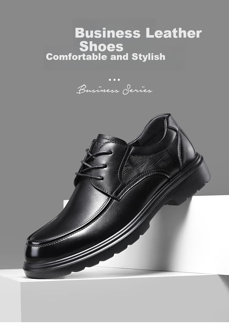 Guizhibu Men's Leather Shoes, Dress Shoes, Business Formal Wear, Genuine Top-Grain Cowhide, 2026 New Style Casual Wedding British Derby Shoes 1
