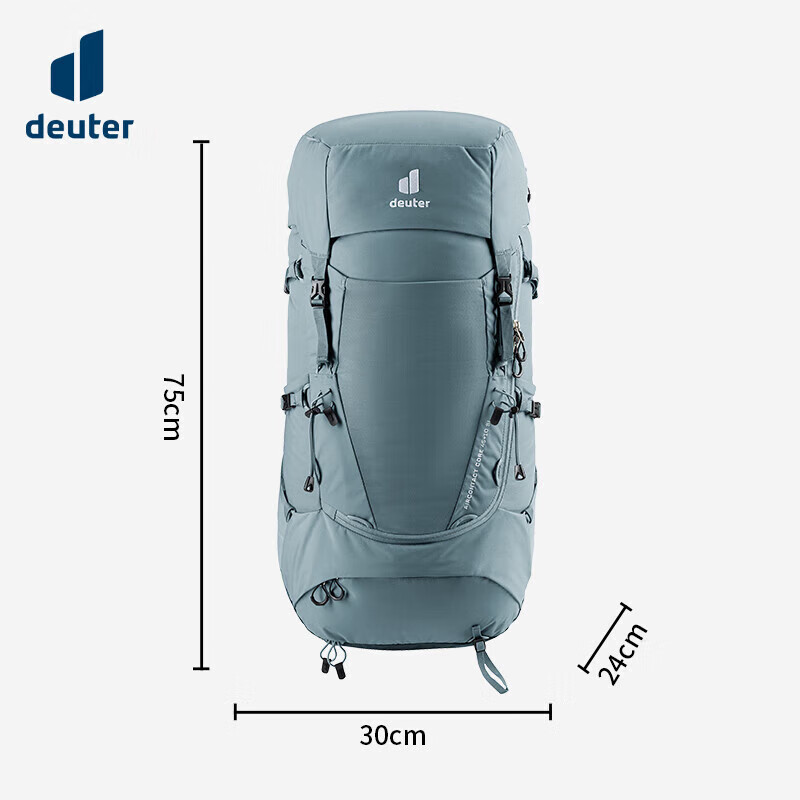 DEUTER Hiking Backpack, Zhen Tu Heavy-Duty Large Capacity Outdoor Bag, Trekking Travel Backpack, Shale Color-45+10SL
