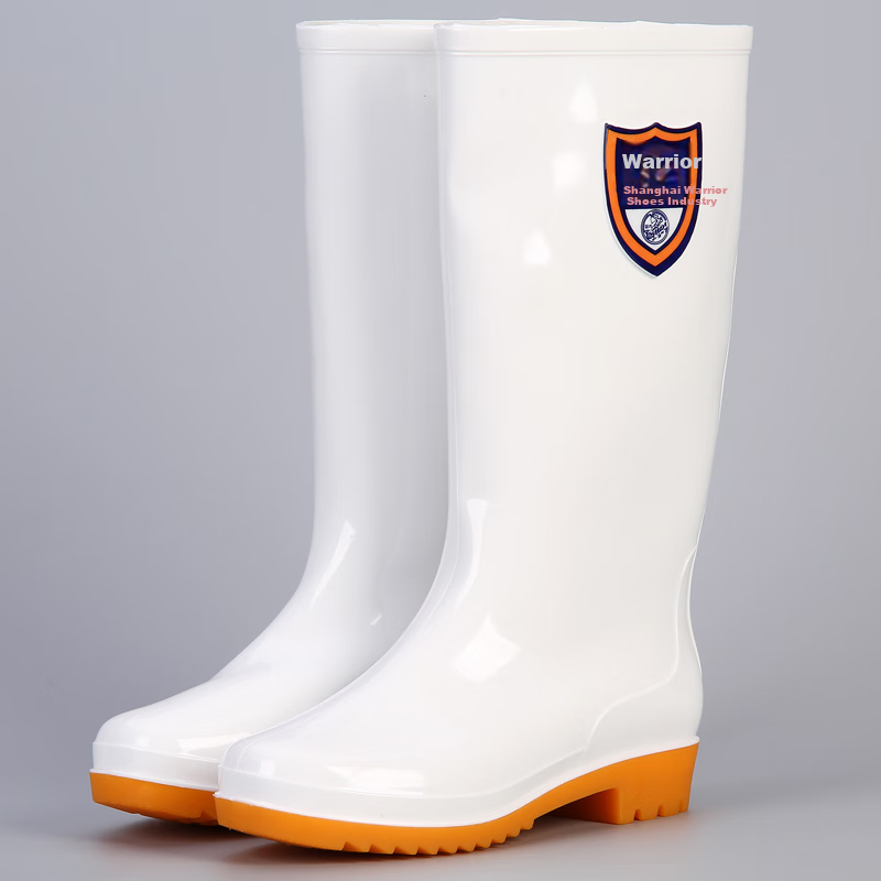 Warrior Women's Tall Rain Boots, Rubber Shoes, Waterproof Shoes, Oil-Resistant Food Boots, Kitchen Shoes HXL62-B White 39 7