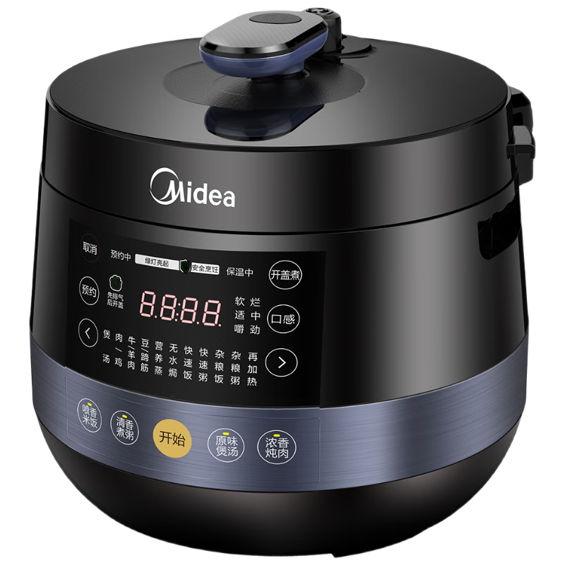 Midea Electric Pressure Cooker Round Pot Series Dual Inner Pots High-Pressure Rice Cooker Home Reservation Open Lid Cooking Millet Porridge Stew Soup YL50Easy202 4-6 People