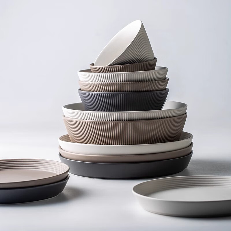 JIWUSENLIN Dinnerware Set, Bowl And Plate Set, Complete Tableware Set for Home Use, Light Luxury High-Value Housewarming Gift, 55-Piece Gift Box Set