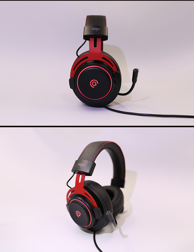 Aigo Wired Gaming Headset Over-Ear Lightweight Suspension Headband Tri-Color RGB PUBG Delta FPS AL600 16