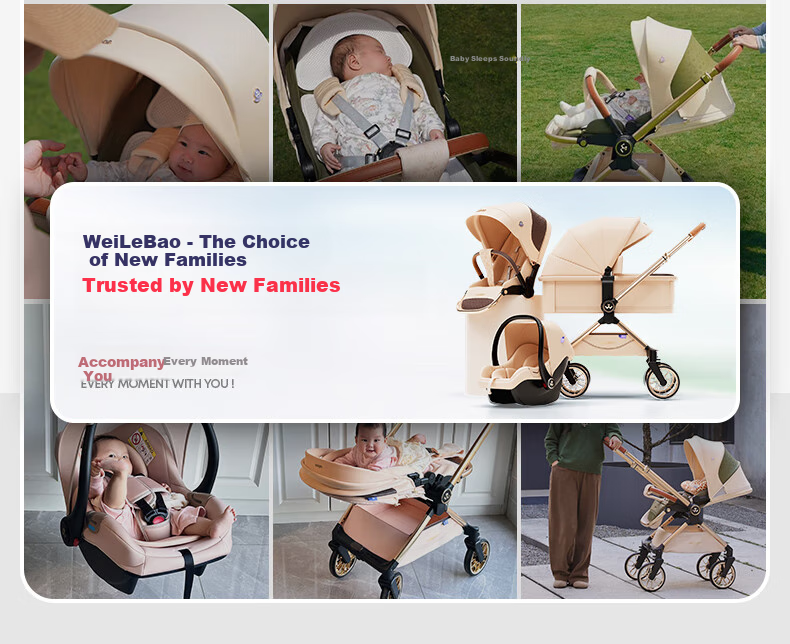 Welebao Huhangjia Baby Stroller Convertible Recline One-Key Folding Reversible High Landscape Lightweight Newborn Infant Pushchair B 6