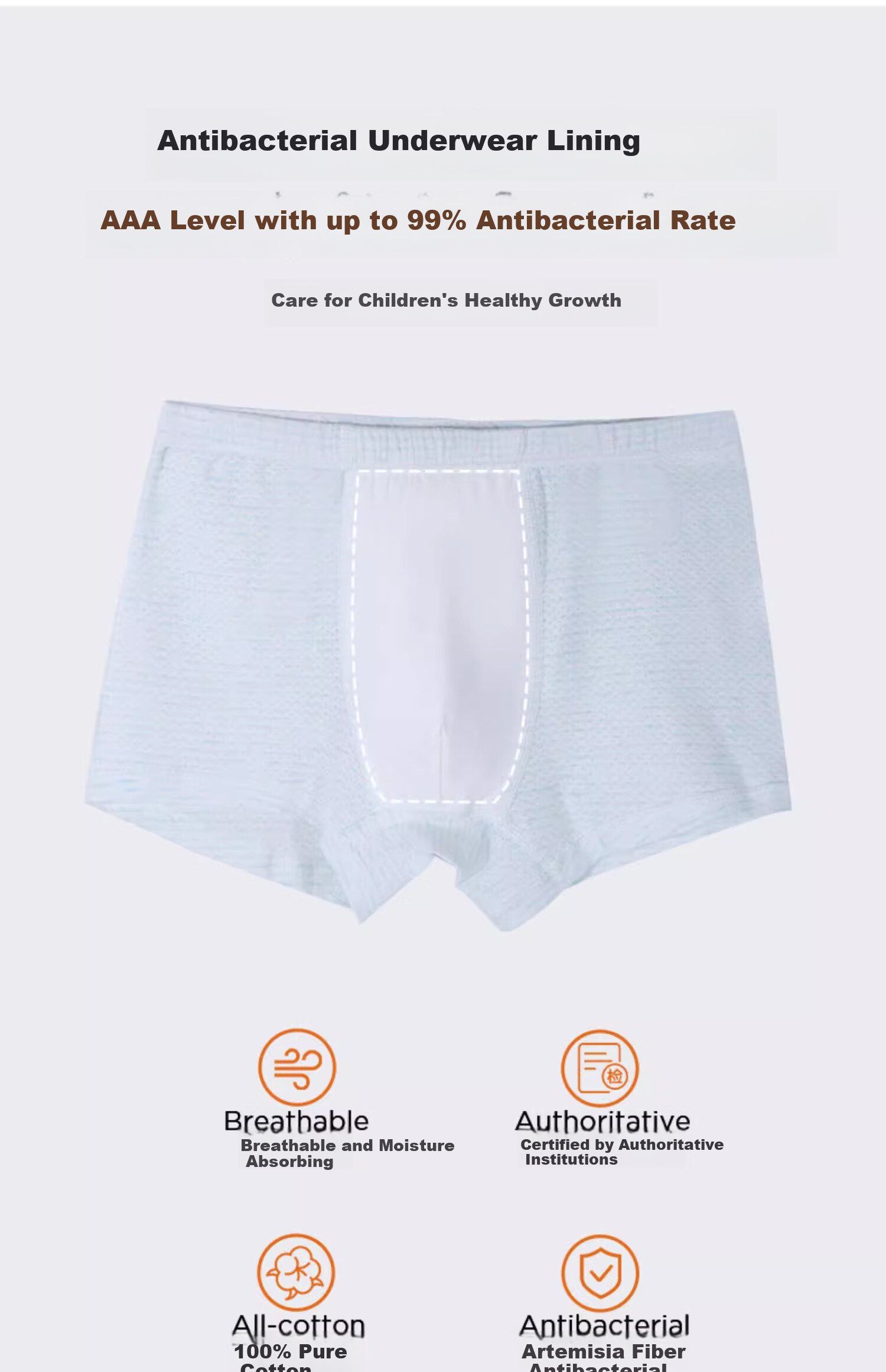 Hzasz Children's Underwear Mesh Boys' Pure Cotton Youth Puberty 6-12 Years Old Older Boys 15 Male Teenagers Baby Boys 2