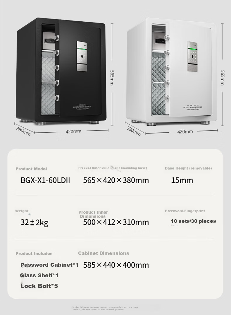 AIPU Safe 2025 New Model Home Fingerprint Password Safe Small Smart Office Financial Storage Box All-Steel Anti-Theft Portable Jingshangao 40CM Black Random Delivery 15