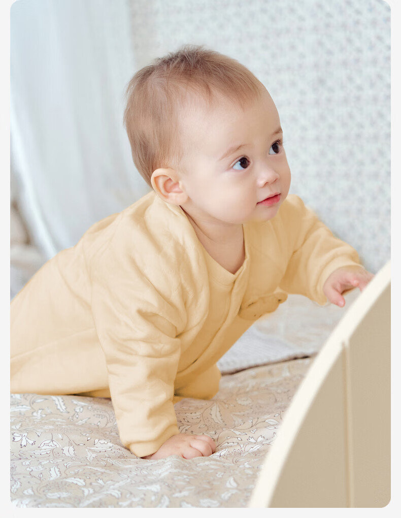 DAVE & BELLA Newborn Class A Quilted Romper Baby Boys Autumn Winter Antibacterial Mite-Resistant Girls One-Piece Suit 5