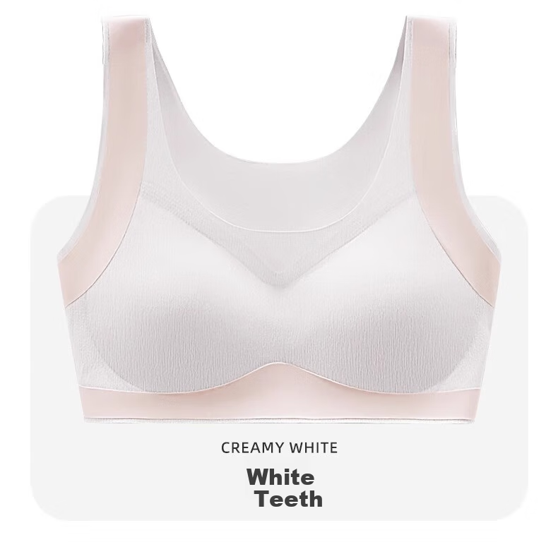 GUJIN 2-Pack Girls' Bra, Spring And Summer Seamless, for Middle And High School Students in Puberty, Underwire Bra, Posture-Correcting, Shock-Absorbing, Thin Sports Bra, L 12