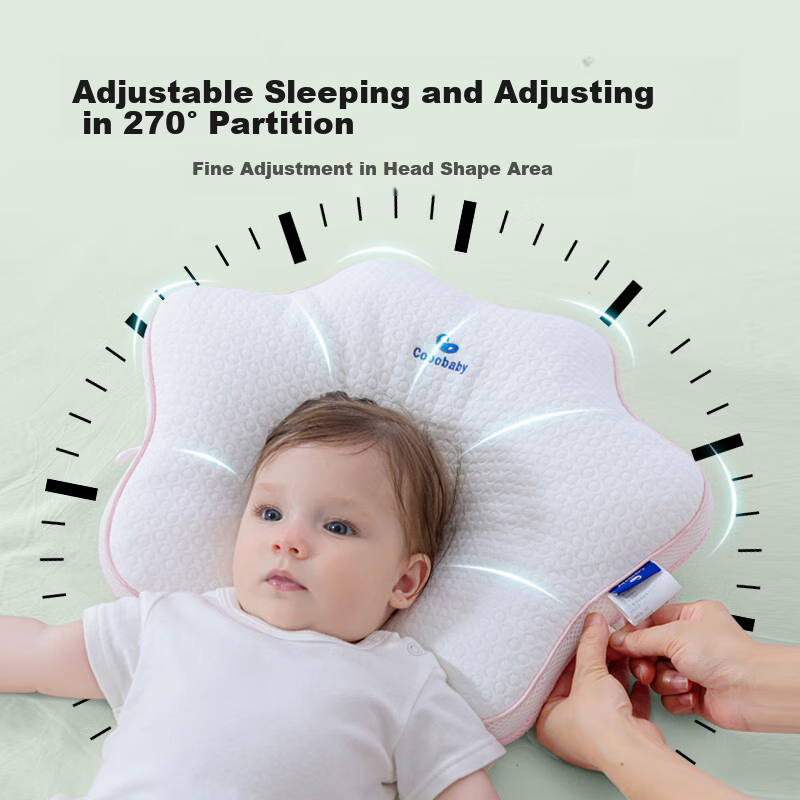 COBOBABY Shaped Pillow for Infants And Newborns, Baby Pillow for 0-6 Months And Above, Round Head Correction, Specialized Anti-Flat Head