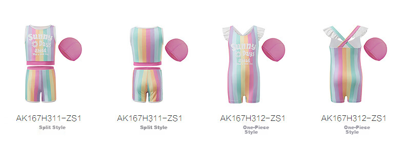 Aimer Kids Vacation Swimsuit Set for Girls, Sun Protection 50+, Chlorine Resistant One-Piece Style 120 21