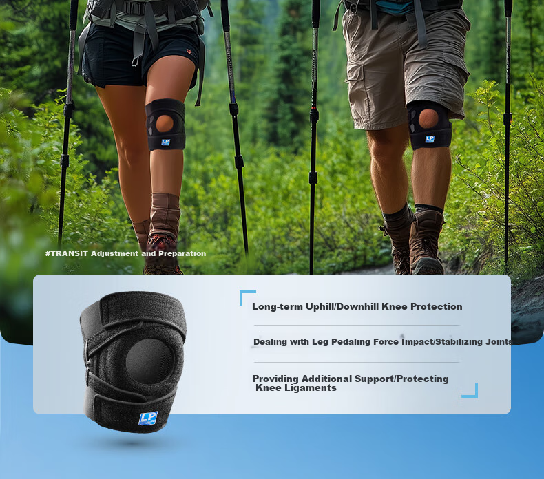 LP 537CN Strong Protection Professional Sports Knee Pads with Four Springs, Support for Hiking, Climbing Stairs, Trekking, Deep Squats, Protective Gear, Plus Size 2