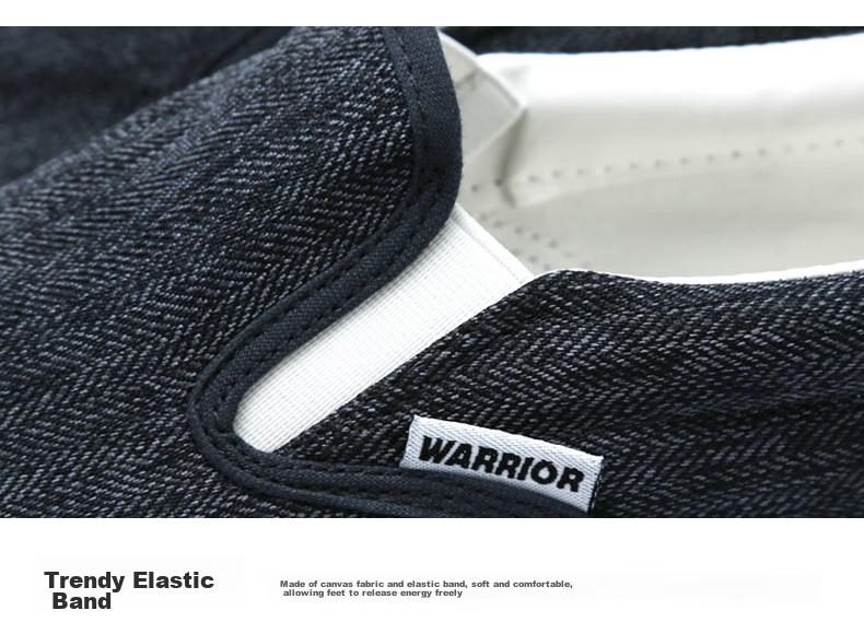 Warrior Canvas Shoes for Men, Comfortable Slip-On Loafers, Traditional Beijing Cloth Shoes, Casual Footwear A066 Gray 41 8