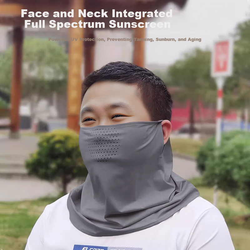 Ousen Large Size Sun Protection Face Mask for Big Faces, Loose-Fitting Full Face UV Protection Cycling Face Cover with Neck Guard for Summer