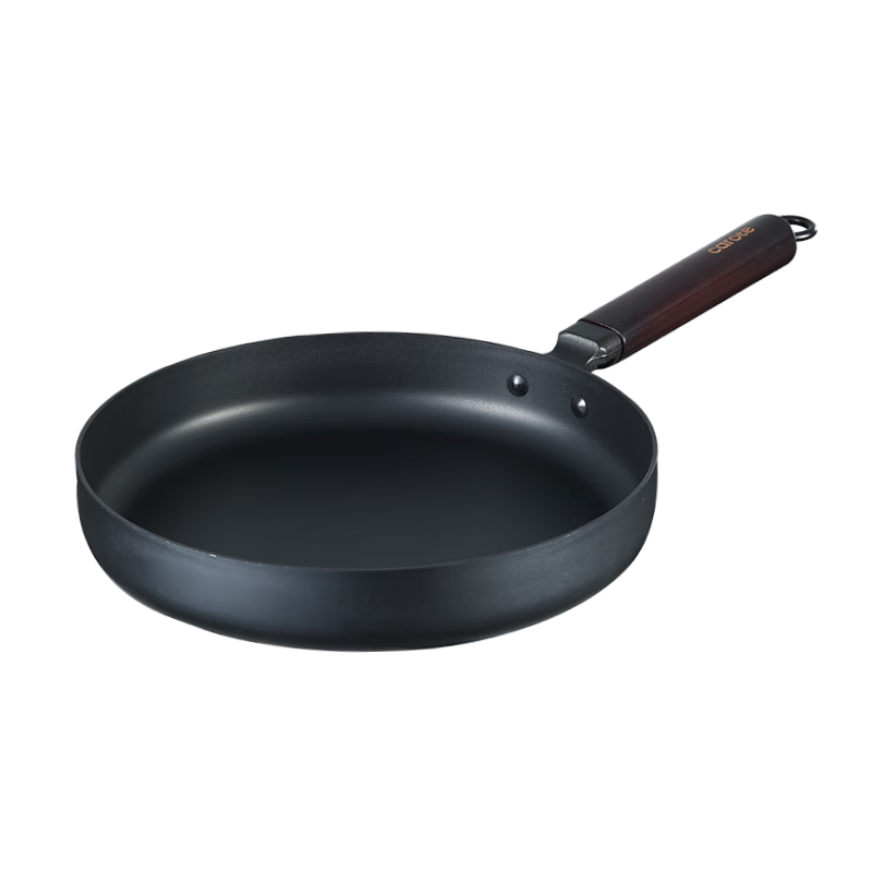 CaROTE Non-Stick Frying Pan, Steak Griddle, Household Pan for Eggs, Iron Pan for Induction Cooker, Universal 24cm with Lid