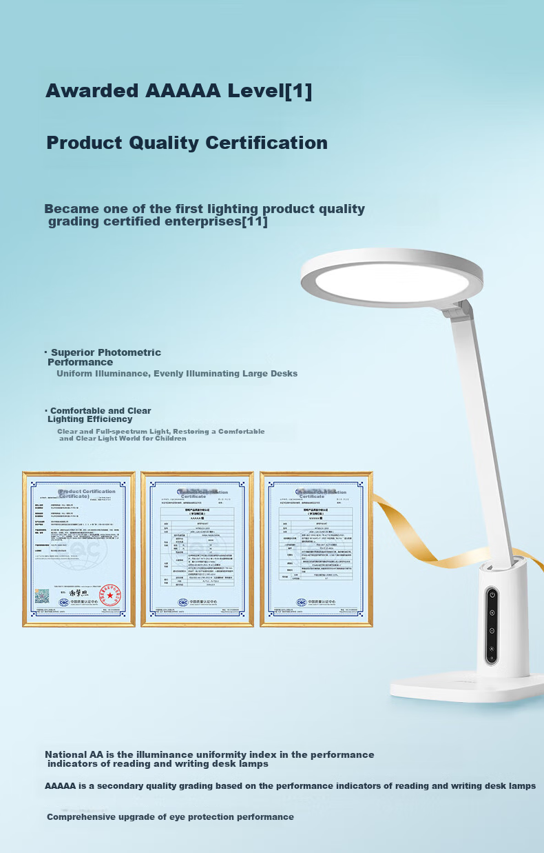 OPPLE Full Spectrum Blue Light Free Study Eye Protection Desk Lamp for Students, Children's Bedroom Round Light-Sensitive Adjustable Lamp 4