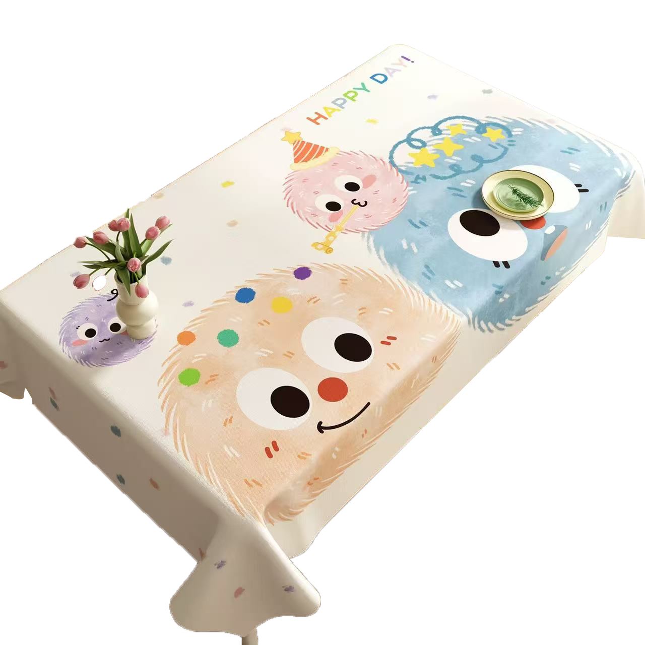 Jingxun Dopamine Tablecloth, Waterproof And Oil-Proof, Washable, Heat-Resistant, Rectangular Dining Tablecloth, Light Luxury Coffee Table Tablecloth, 1.4*1.8m