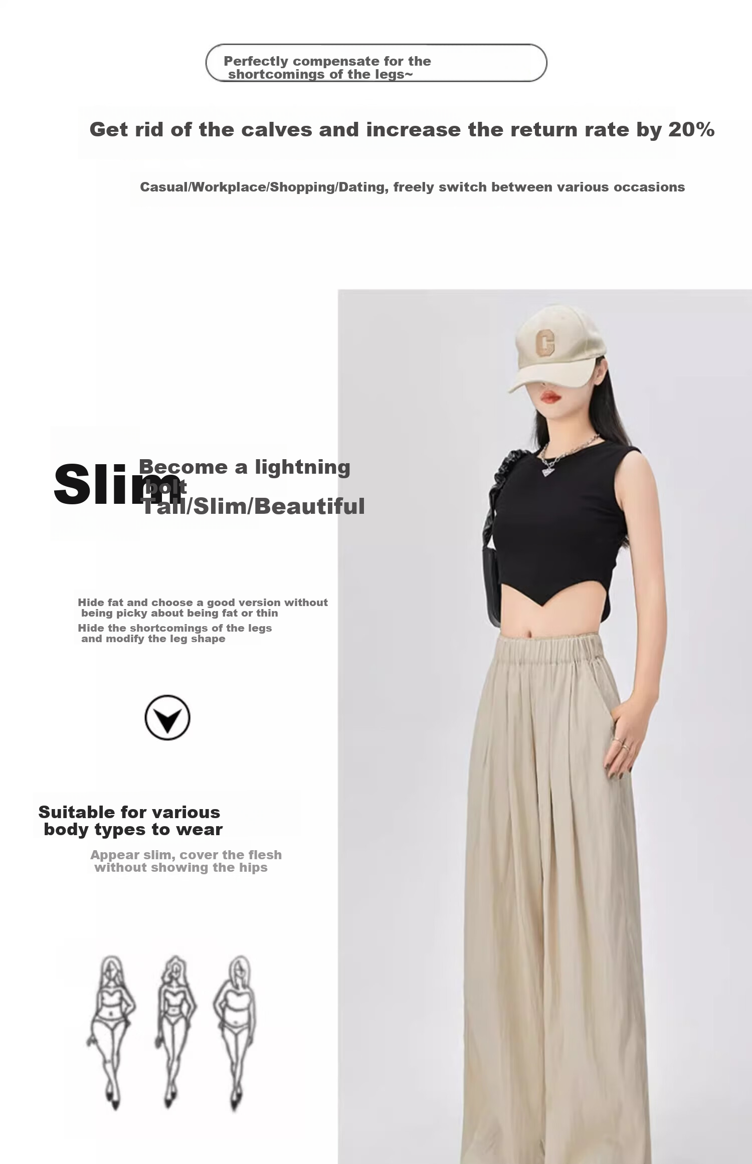 FitonTon Women's Pants, 2025 New Japanese-Style Lazy Yamamoto Pants, Loose-Fitting Slimming Wide-Leg Trousers, High-Waisted Draping Floor-Length Pants 11