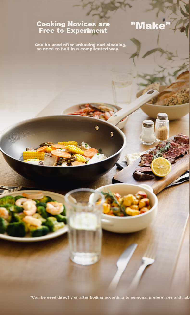 CARL MERTENS Flagship Pure Titanium Wok 28cm Non-Coated Non-Stick Stir-Fry Pan with Lid for Gas Stove And Induction Cooker MTiW28 5