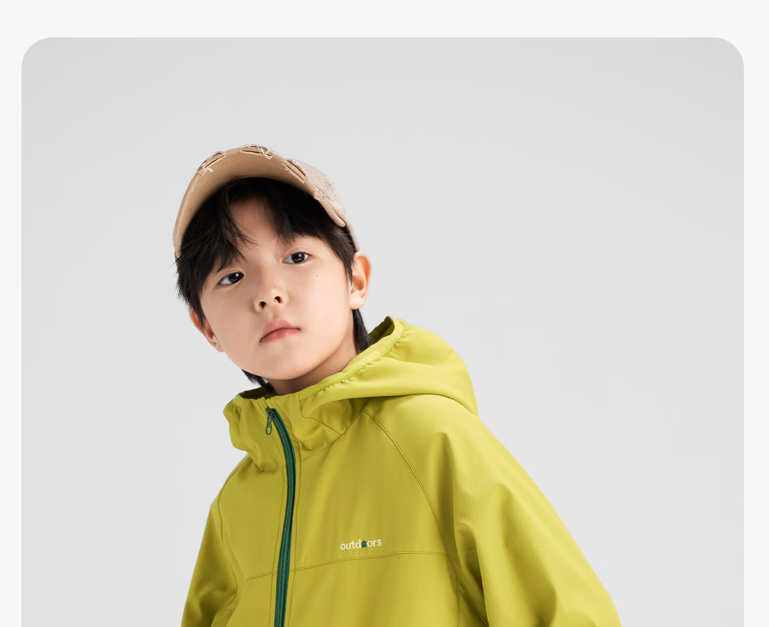 Zuoxi Boys' Fleece-Lined Jacket, 2026 New Children's Softshell Outerwear, Fleece Integrated Top, Gray, Size 160 37