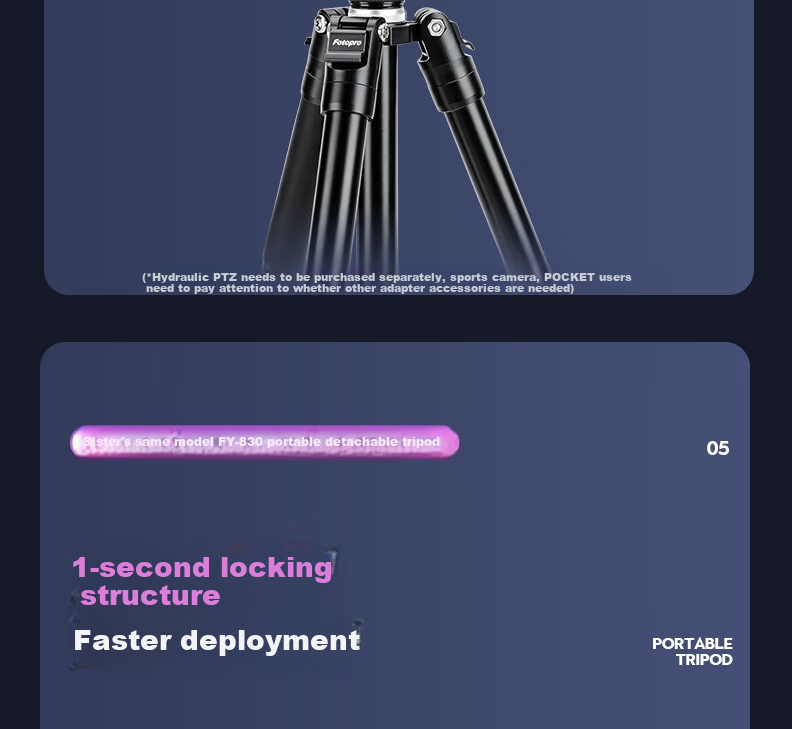 Fotopro FY-830+42QF Compact Detachable Monopod Quick-Expand Concert Camera Tripod Phone Stand 16