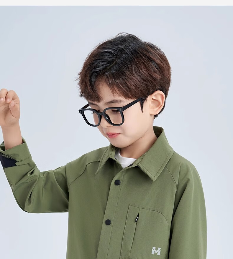 Romon Kids Ice Silk Shirt Versatile Boys Military Green Long Sleeve Quick-Dry Outdoor Work Shirt Green 130 15