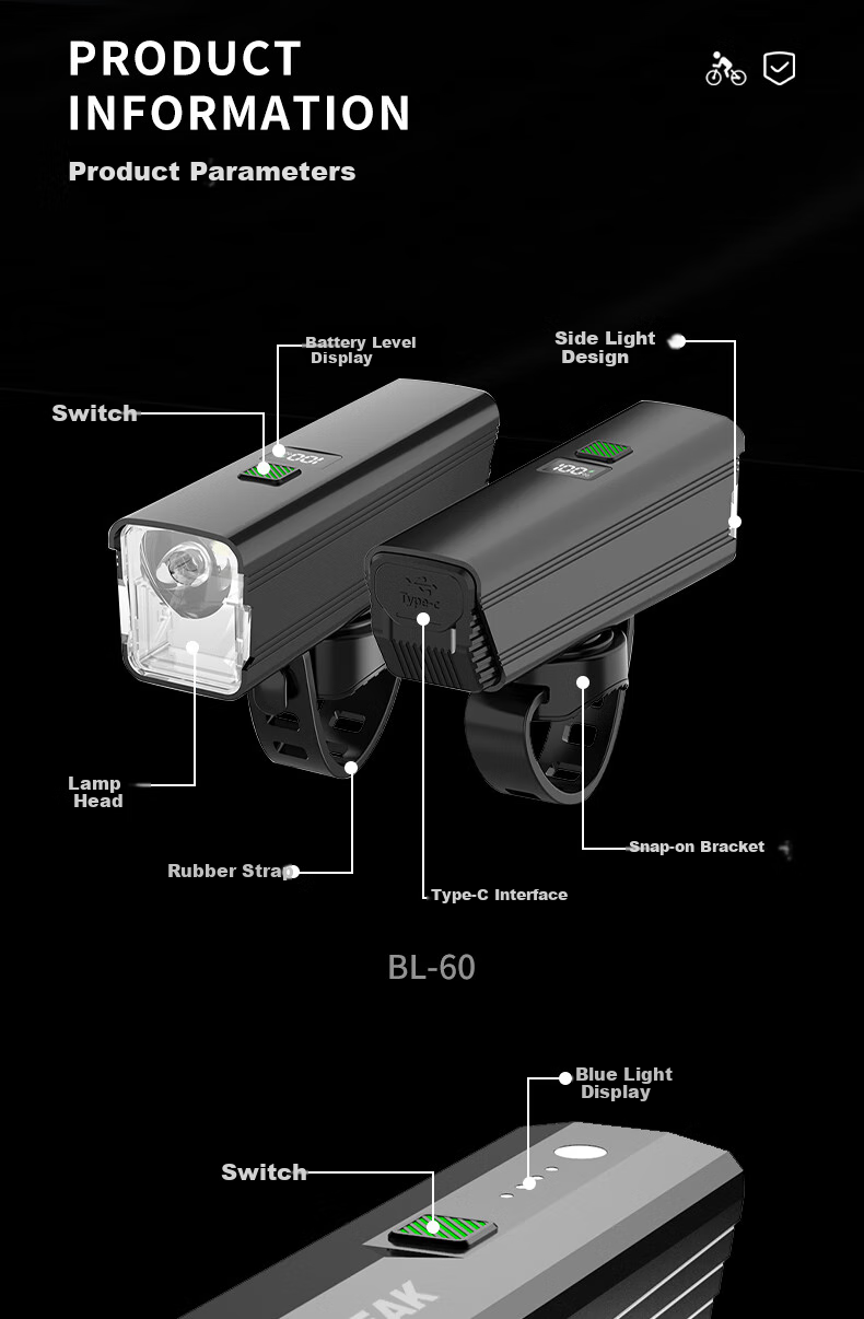 PEAK Bicycle Light, Night Riding Front Light, Smart Sensor, Mountain And Road Bike Night Riding, High-Intensity Flashlight, Waterproof Cycling Equipment 2